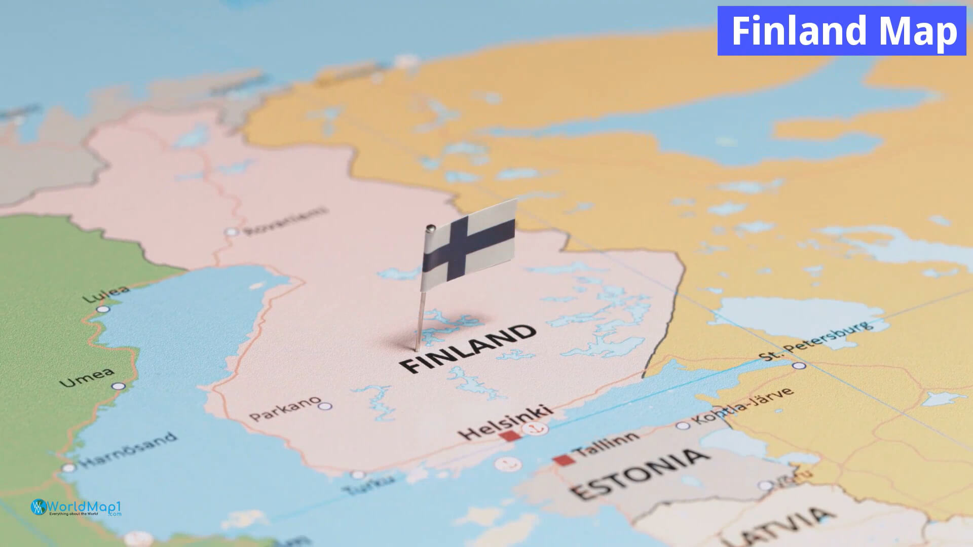 Finnland Karte in Englisch